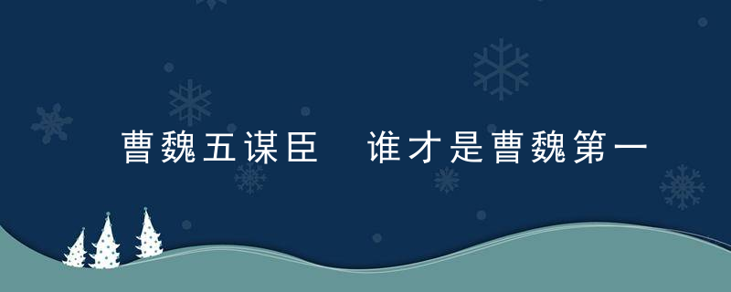 曹魏五谋臣 谁才是曹魏第一谋士？